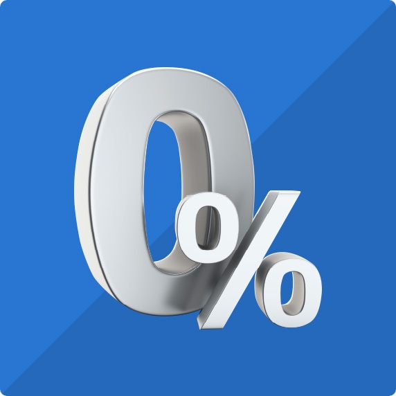 0% Interest (6 or 12 months instalment) 