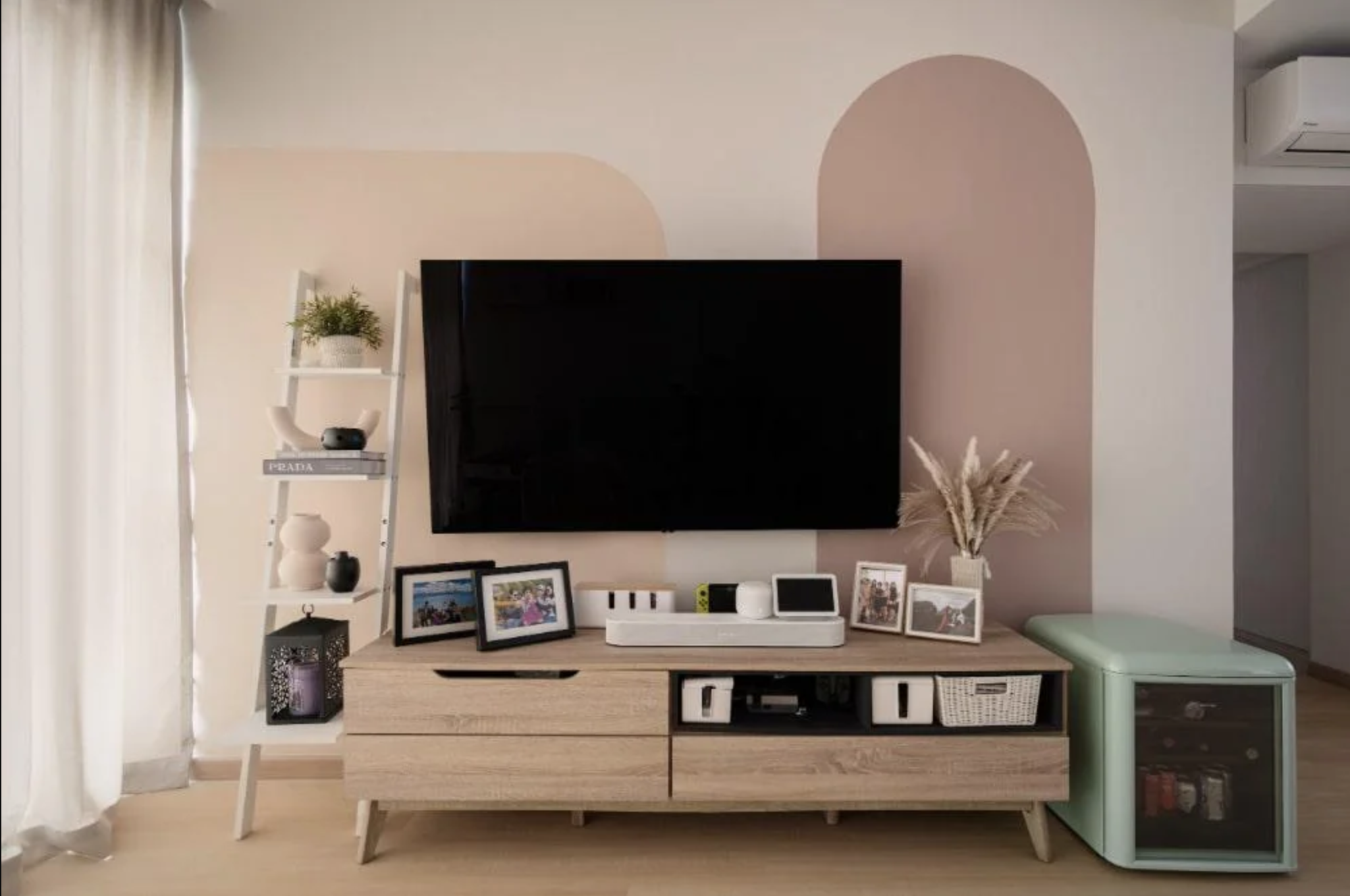 Pastel TV Feature Wall by Space Factor