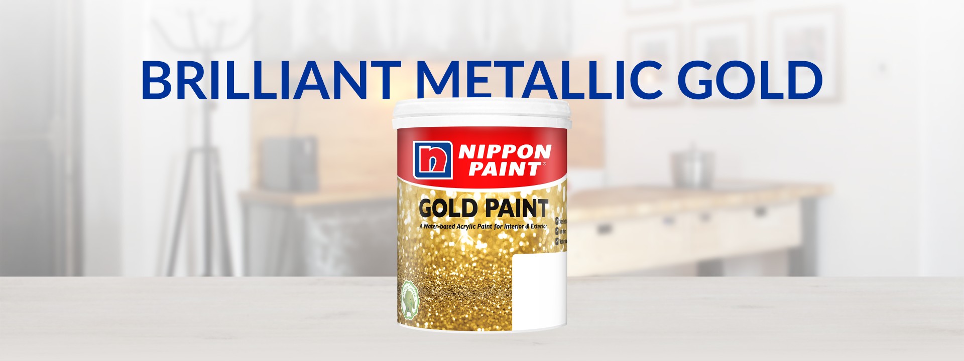 NIPPON Gold Paint Acrylic Paint Water Based Interior & Exterior