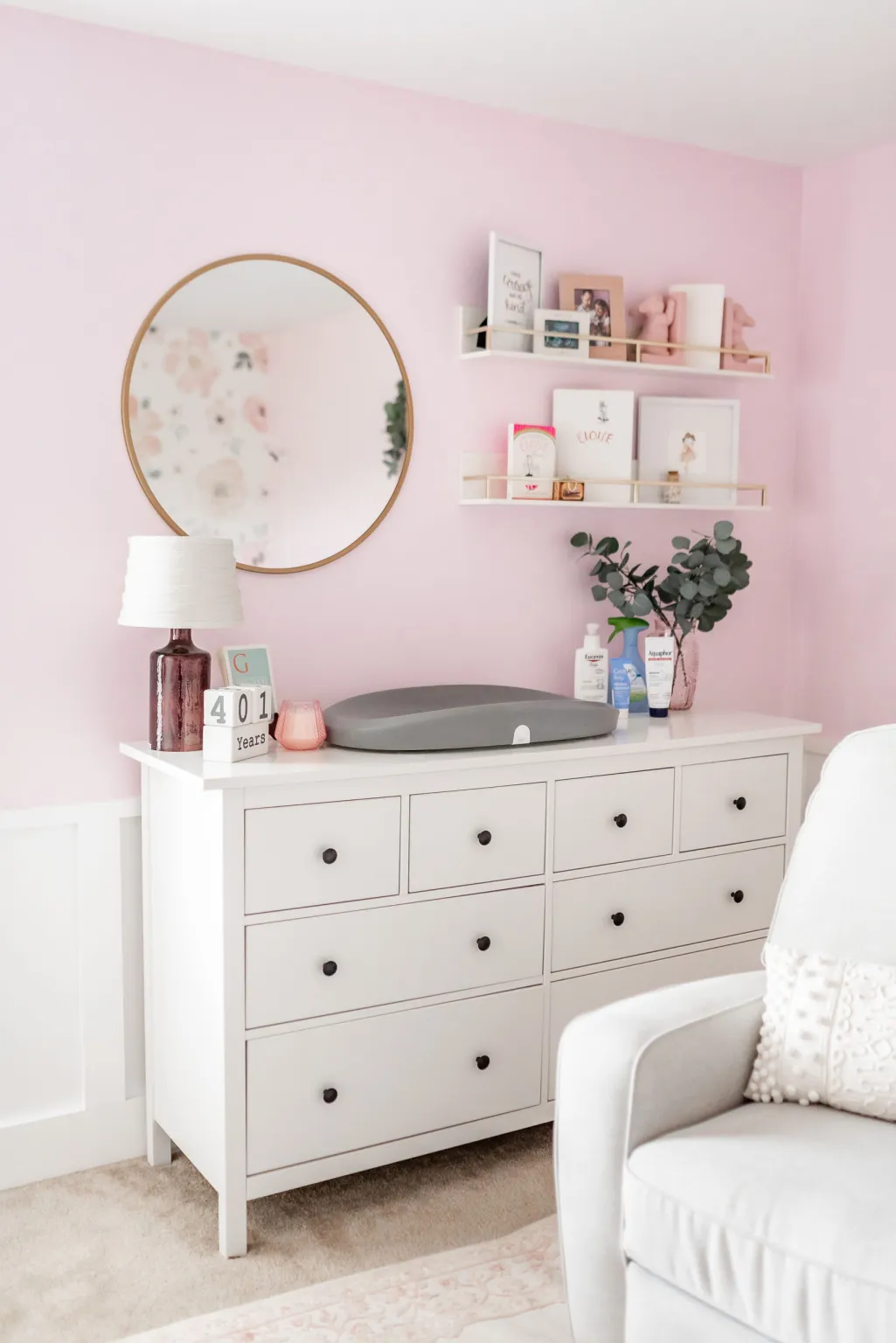 Baby Pink and White nursery