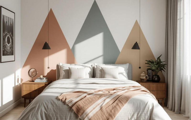 Geometric Wall Paint - Asymmetric Triangles Wall Paint Design
