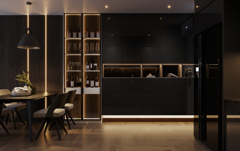 Kitchen Cabinet Color Trends - Black Elegance