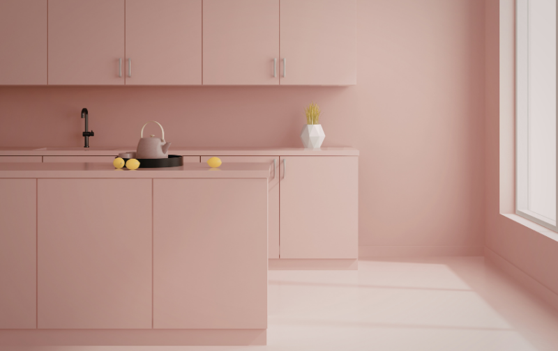 Kitchen Cabinet Color Trends - Pink Blossom