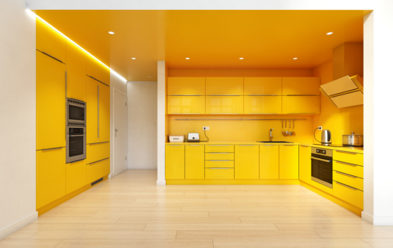 Kitchen Cabinet Color Trends - Sunlit Yellow