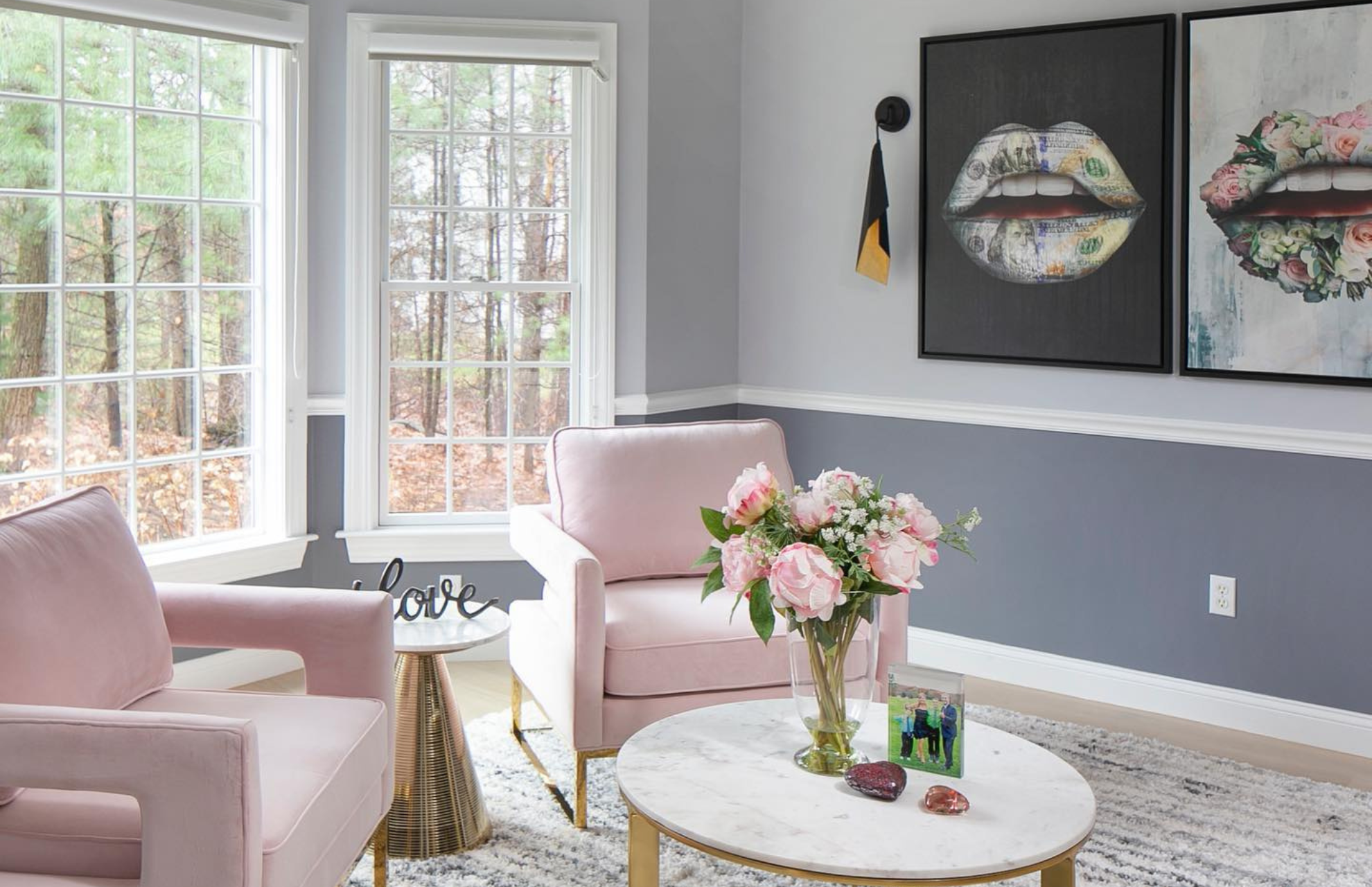 Monochromatic Grey living room