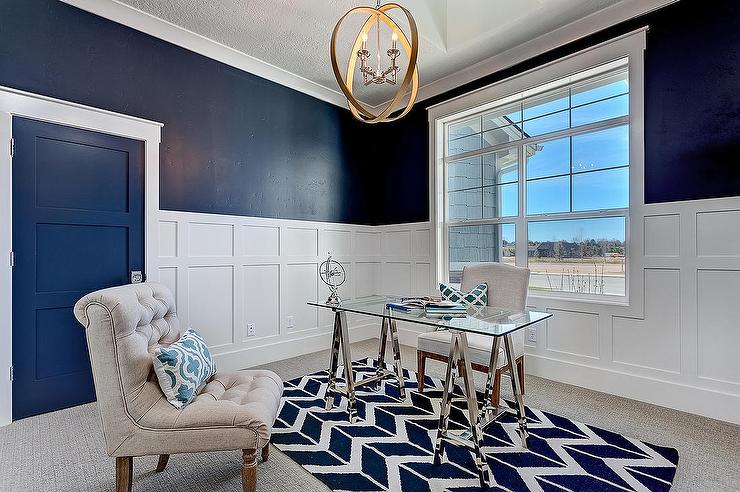 Navy and White room