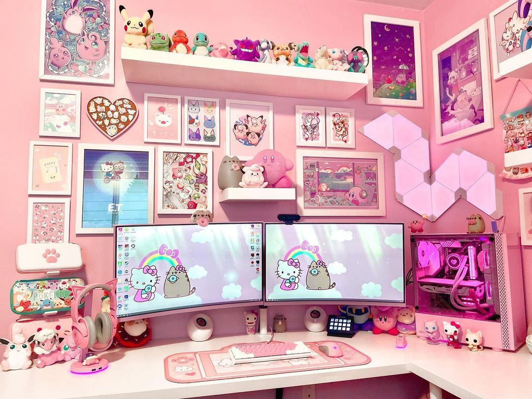 Gaming Room Paint Ideas - Pink