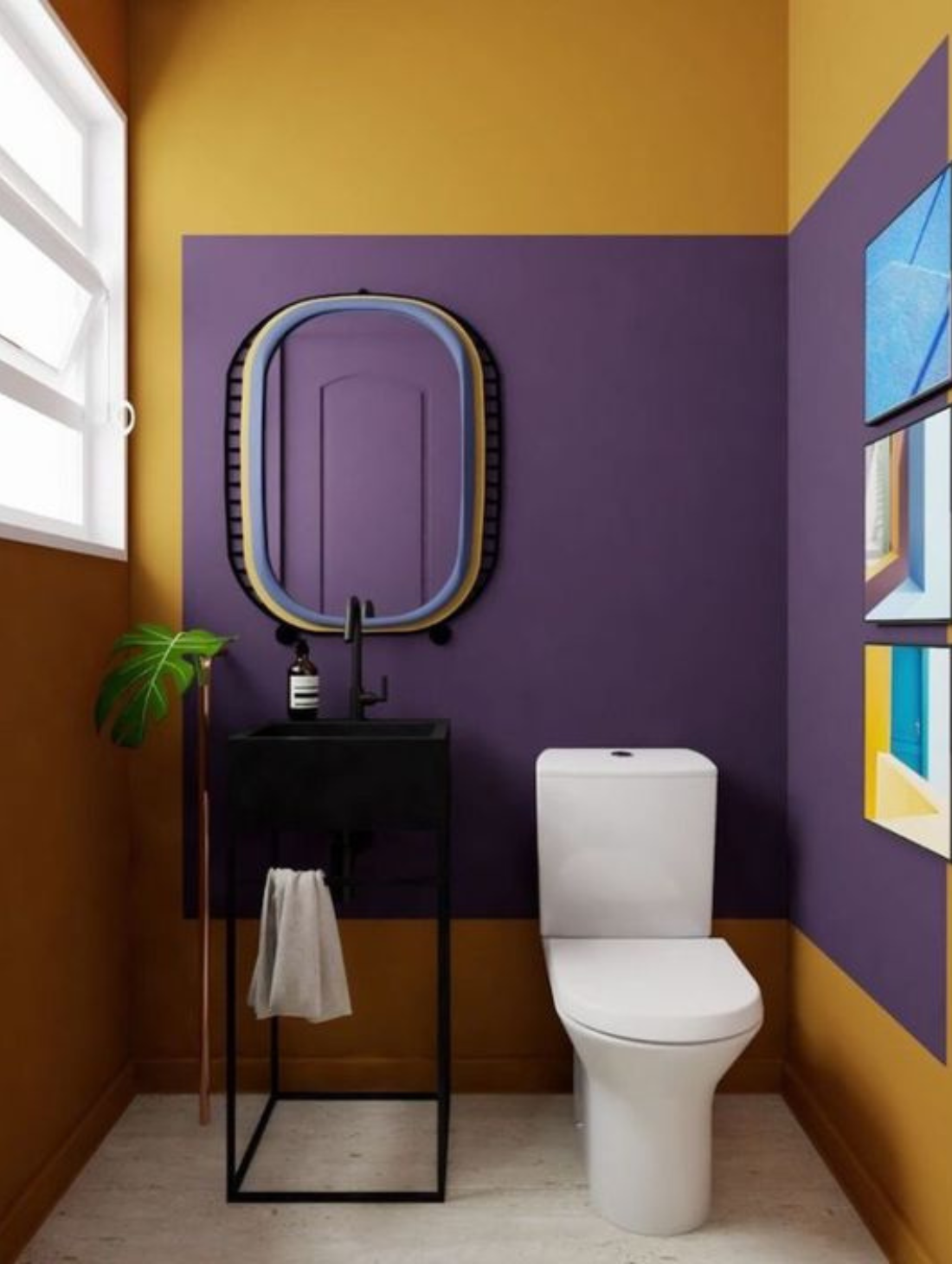 Purple and Gold Bathroom