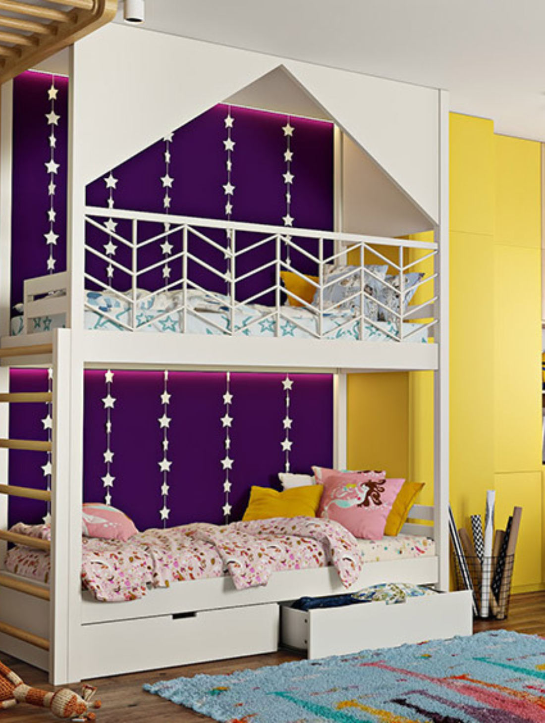 Purple and Gold bedroom