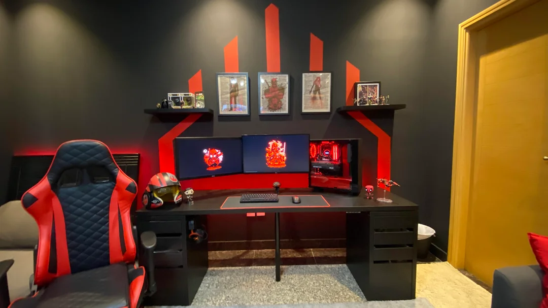 Gaming Room Paint Ideas - Red and Black