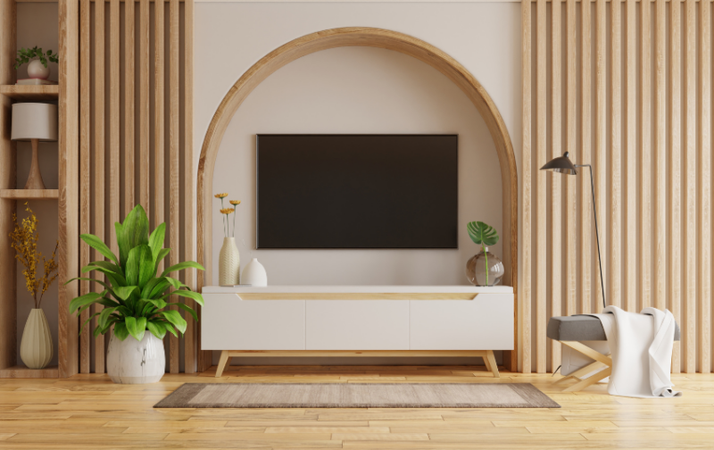 TV Feature Wall Design - Muji Style