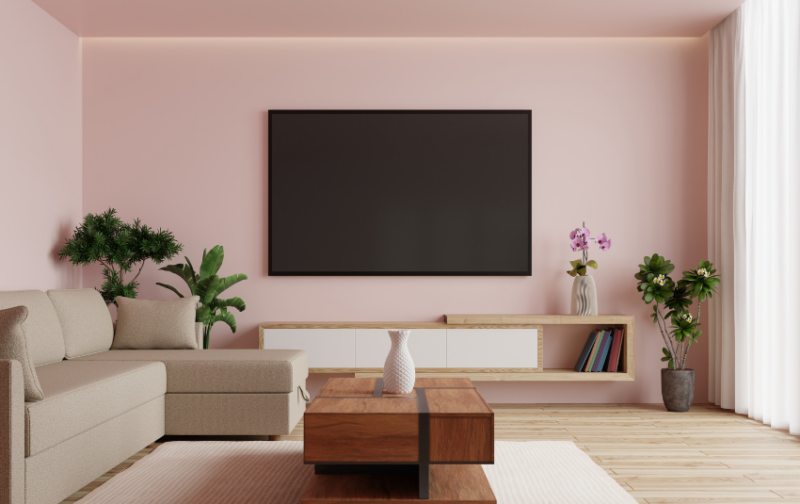 TV Feature Wall Design - Pastel Chic