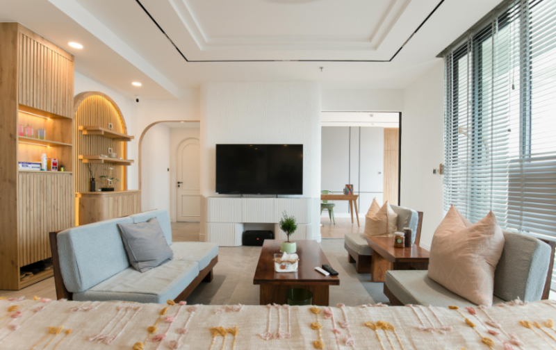 TV Feature Wall Design - Scandinavian Simplicity