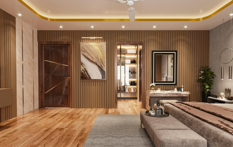 Two Colour Combination for Bedroom Walls - Warm Colours