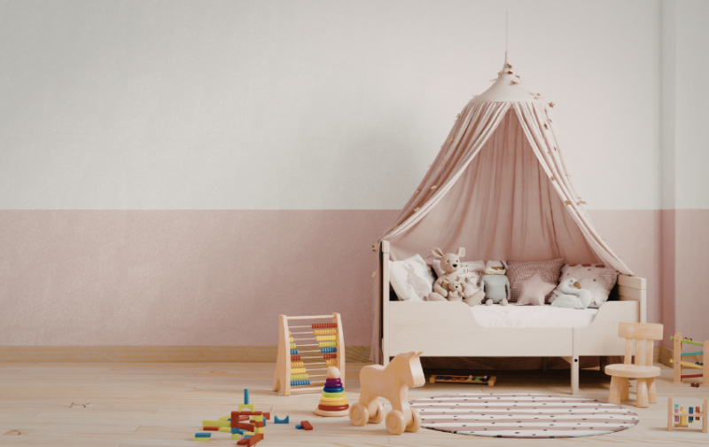 Two-tone Paint Ideas - Baby Pink and White