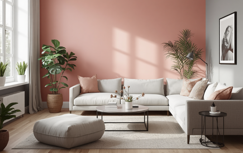 Two-tone Paint Ideas - Blush Pink and Grey