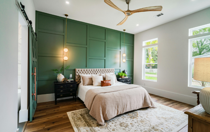 Two-tone Paint Ideas - Forest Green and Cream