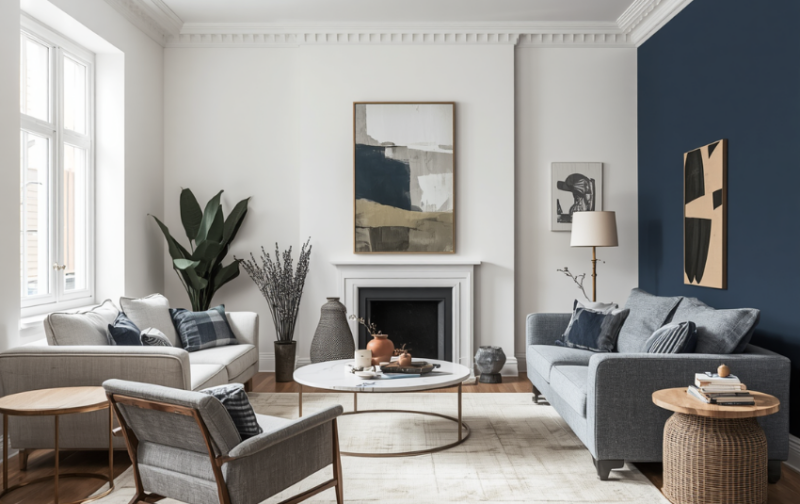Two-tone Paint Ideas - Navy and White