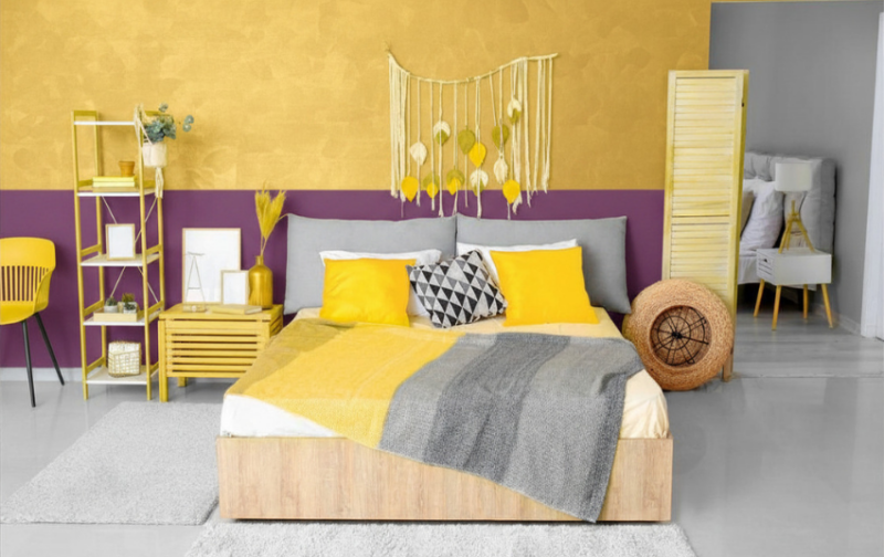 Two-tone Paint Ideas - Purple and Gold